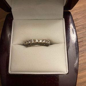 White gold diamond band ring